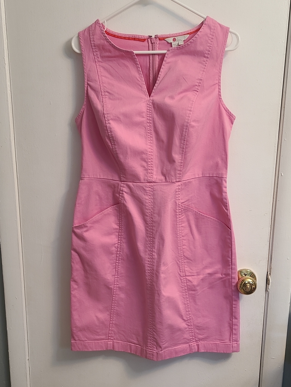 Boden Helena Chino Women's Contemporary Stylish Summer Pink Sheath Dress Sz 8 R